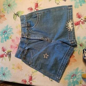 Vintage high rise sun and stars hean shorts